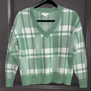 Christian Siriano New York Plaid V-Neck Sweater